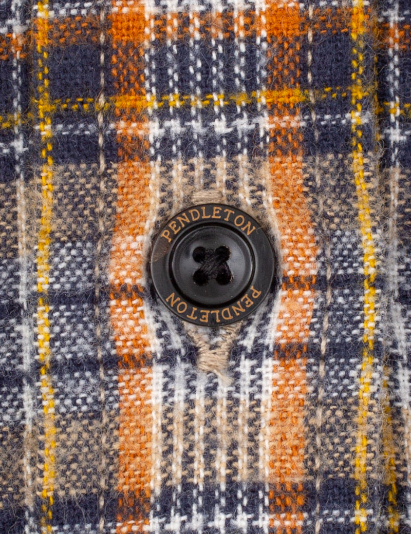 Pendleton Lined Button Down Shirt Brown Shadow Button