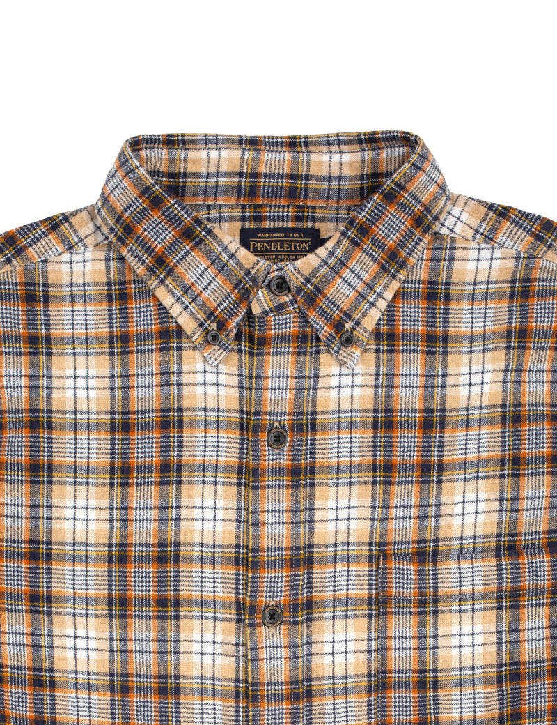 Pendleton Lined Button Down Shirt Brown Shadow Collar