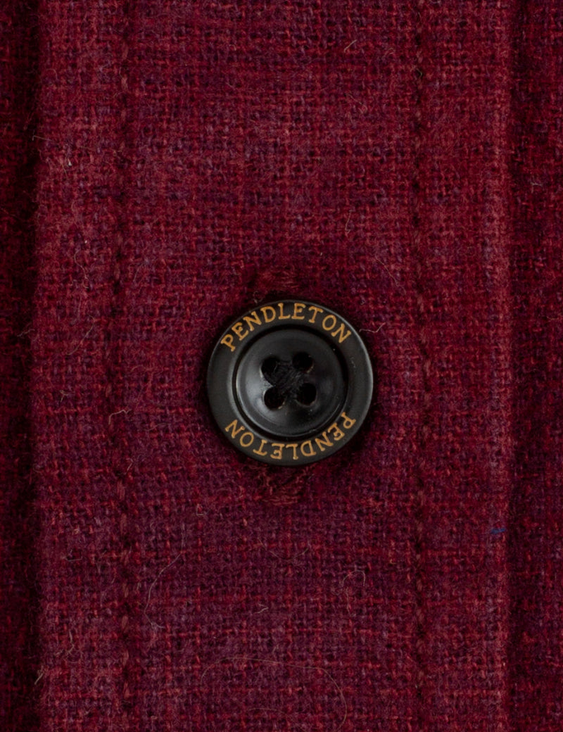 Pendleton Lined Button Down Shirt Maroon Button Front