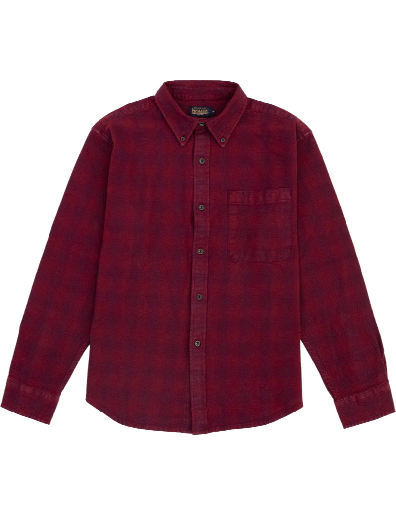 Pendleton Lined Button Down Shirt Maroon Front