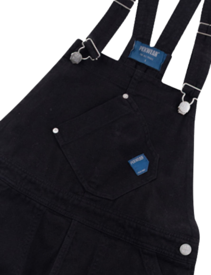 Pexwear Dungaree Twill Black Chest Pocket