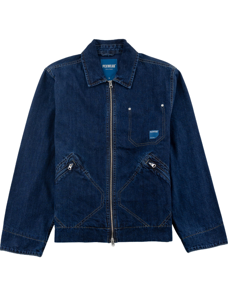 Pexwear Mechanics Denim Jacket Indigo Front