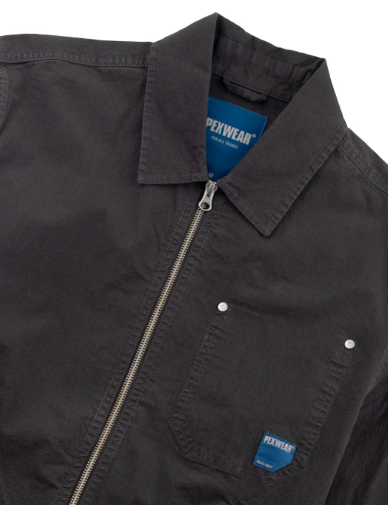 Pexwear Mechanics Jacket Ripstop Dark Grey Collar