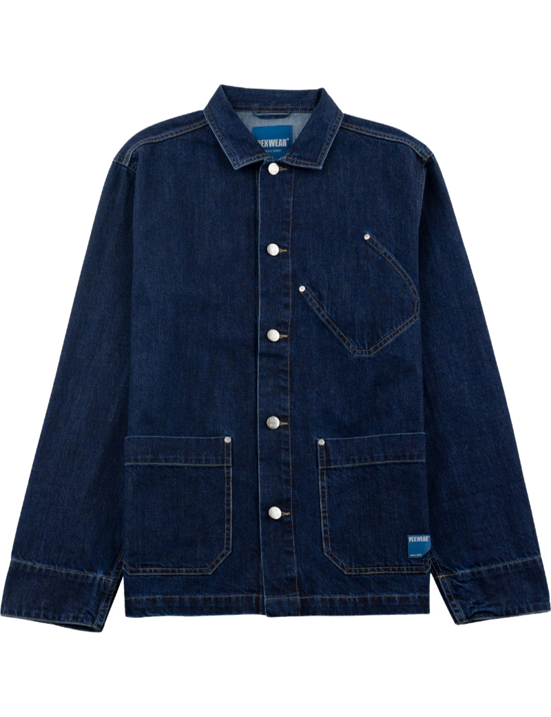 Pexwear Tradesman Denim Jacket Indigo Blue Front