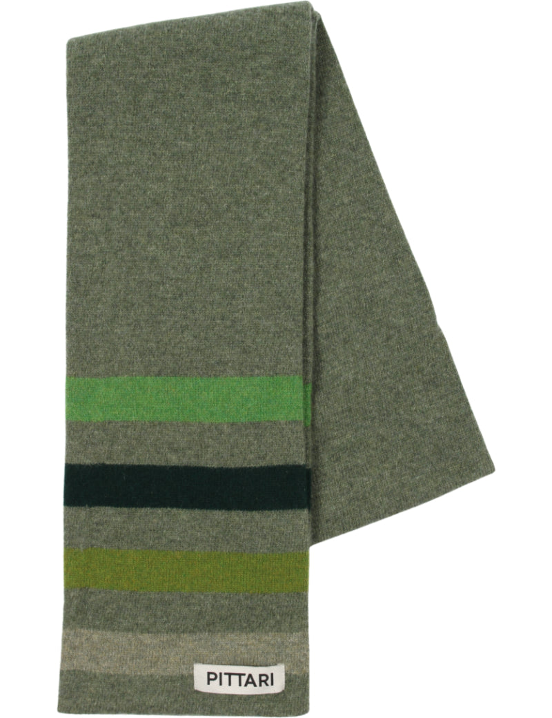Pittari Design 6 Striped Scarf Green Multi Colour