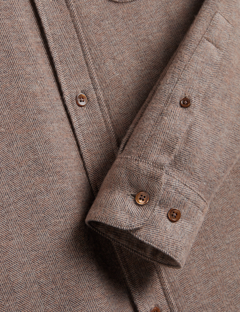 Portuguese Flannel Espiga Shirt Brown Cuff