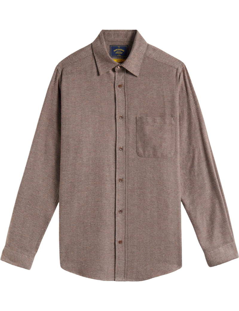 Portuguese Flannel Espiga Shirt Brown Front
