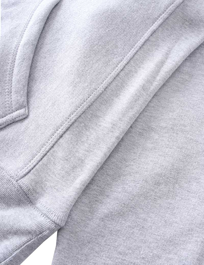 Power Goods Super Weight Hoodie Heather Grey Side Ribbing