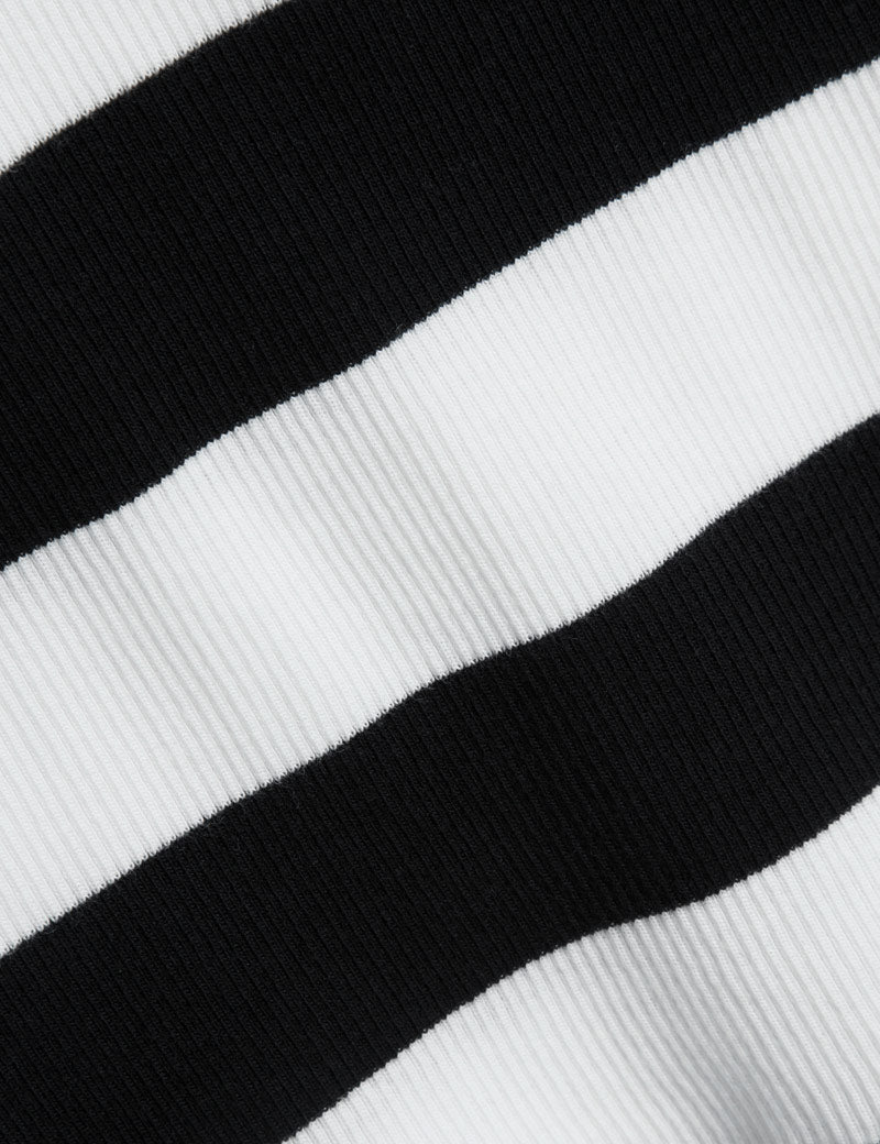 YMC Charlotte Top Wide Stripe Black, White Fabric Detail