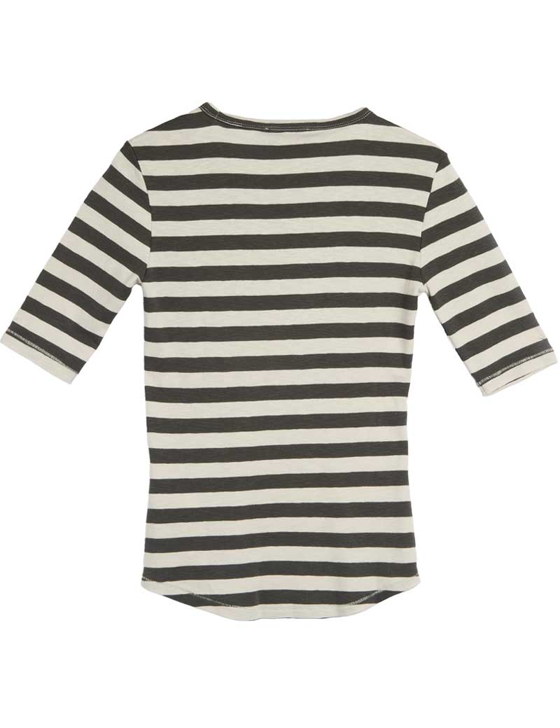 Ymc Charlotte Stripe Top Grey Stone