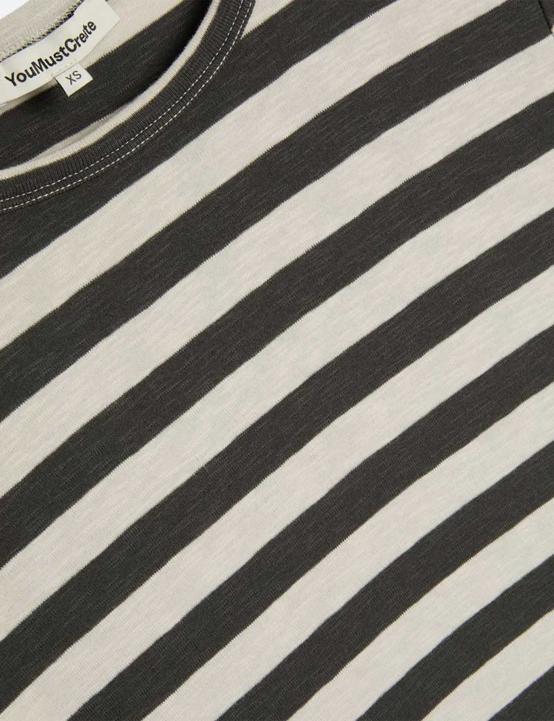 Ymc Charlotte Stripe Top Grey Stone