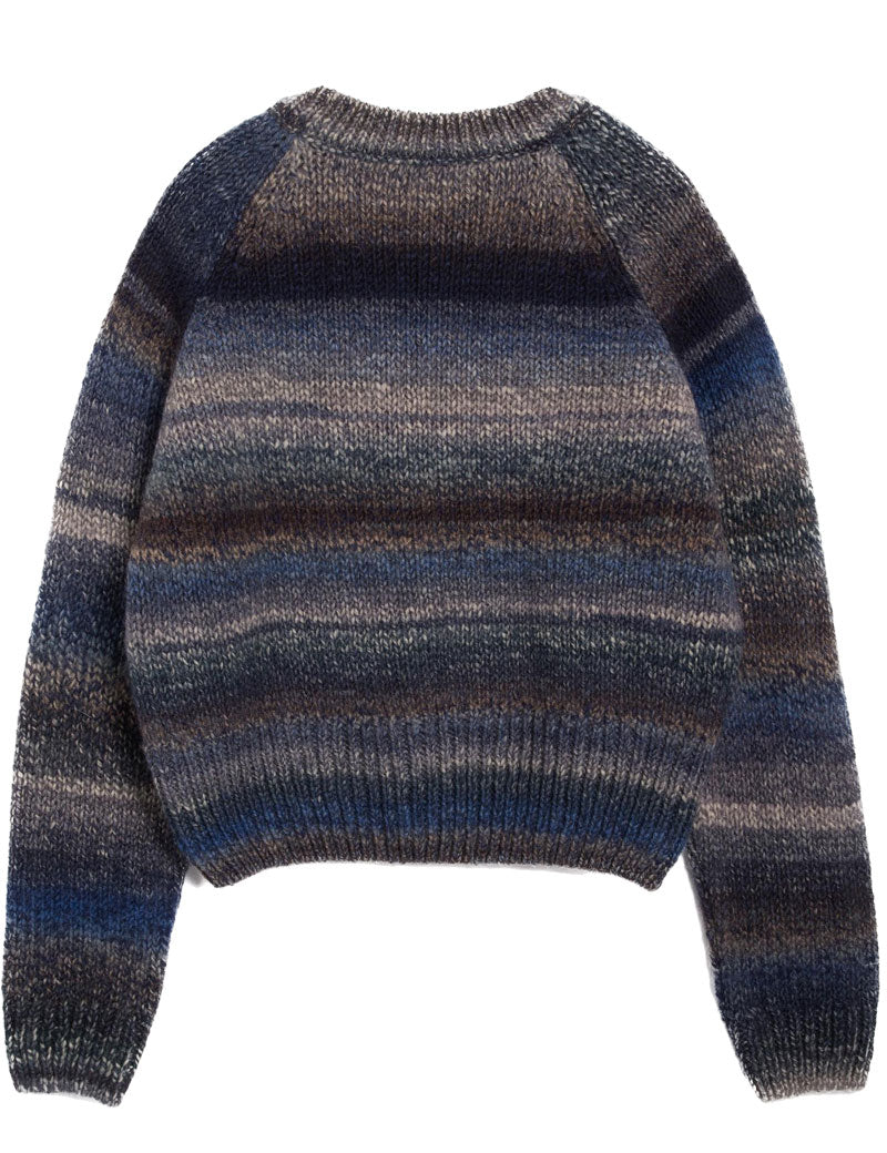 YMC Cyndy Space Dyed Crew Knit Jumper Blue