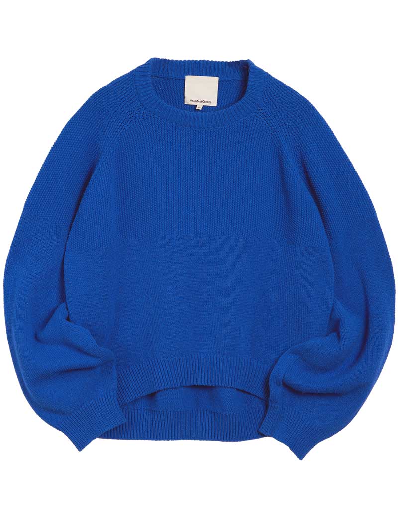 YMC Bellow Knit Jumper Blue