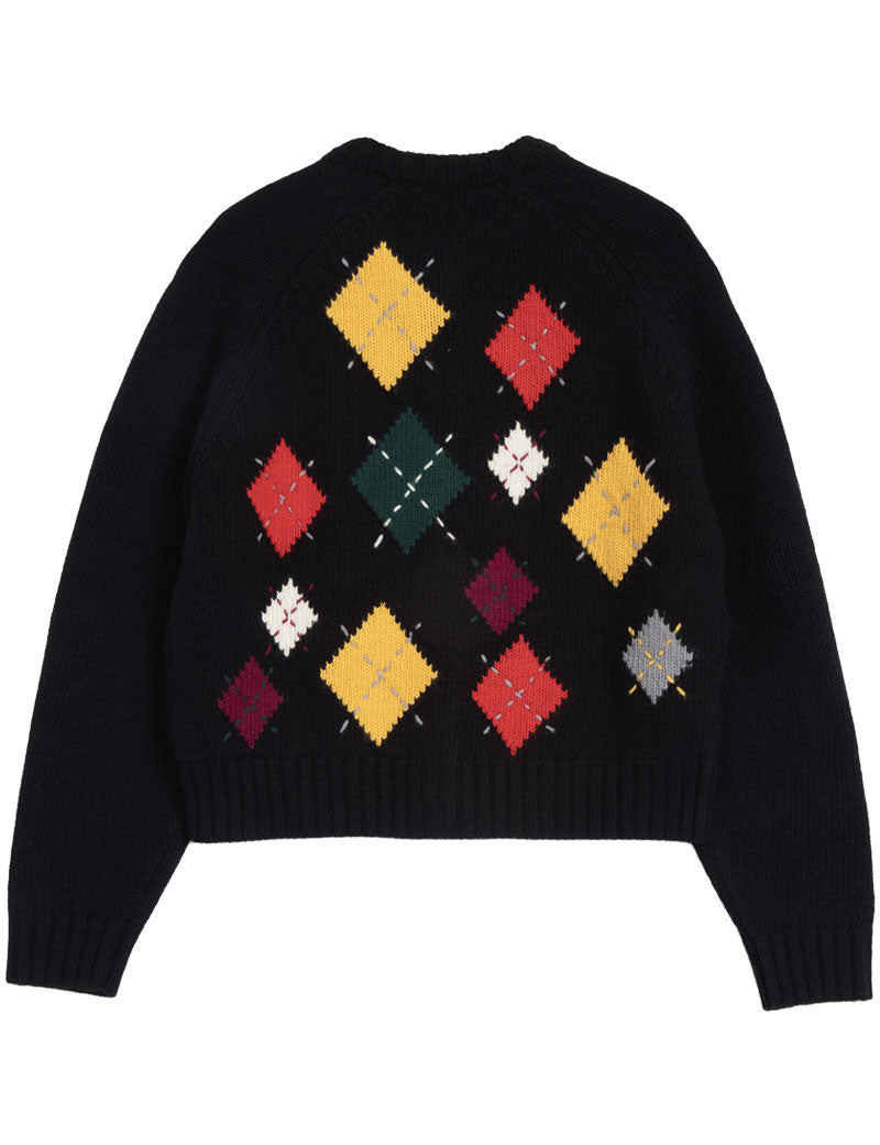 YMC Atomic Cardigan Black Argyle