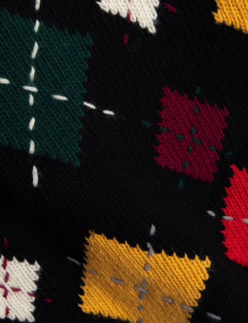 YMC Atomic Cardigan Black Argyle