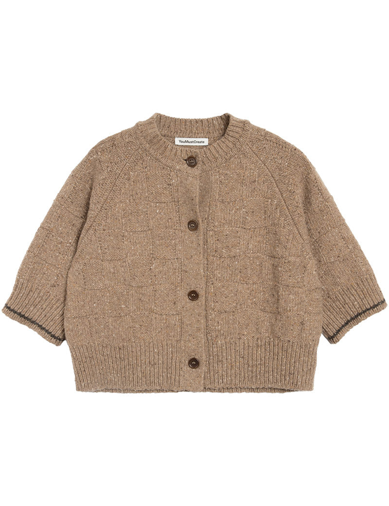 YMC Kwai Knit Cardigan Taupe