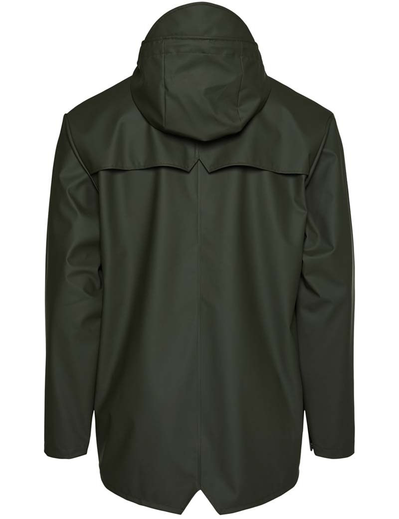 Rains Waterproof Jacket Green 12010 Back