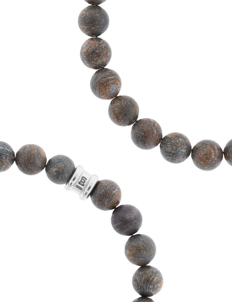 Steel & Barnett Stones Bracelet Basic Matt Bronzite