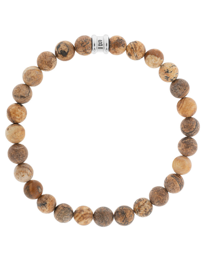 Steel & Barnett Stones Bracelet Basic Wood