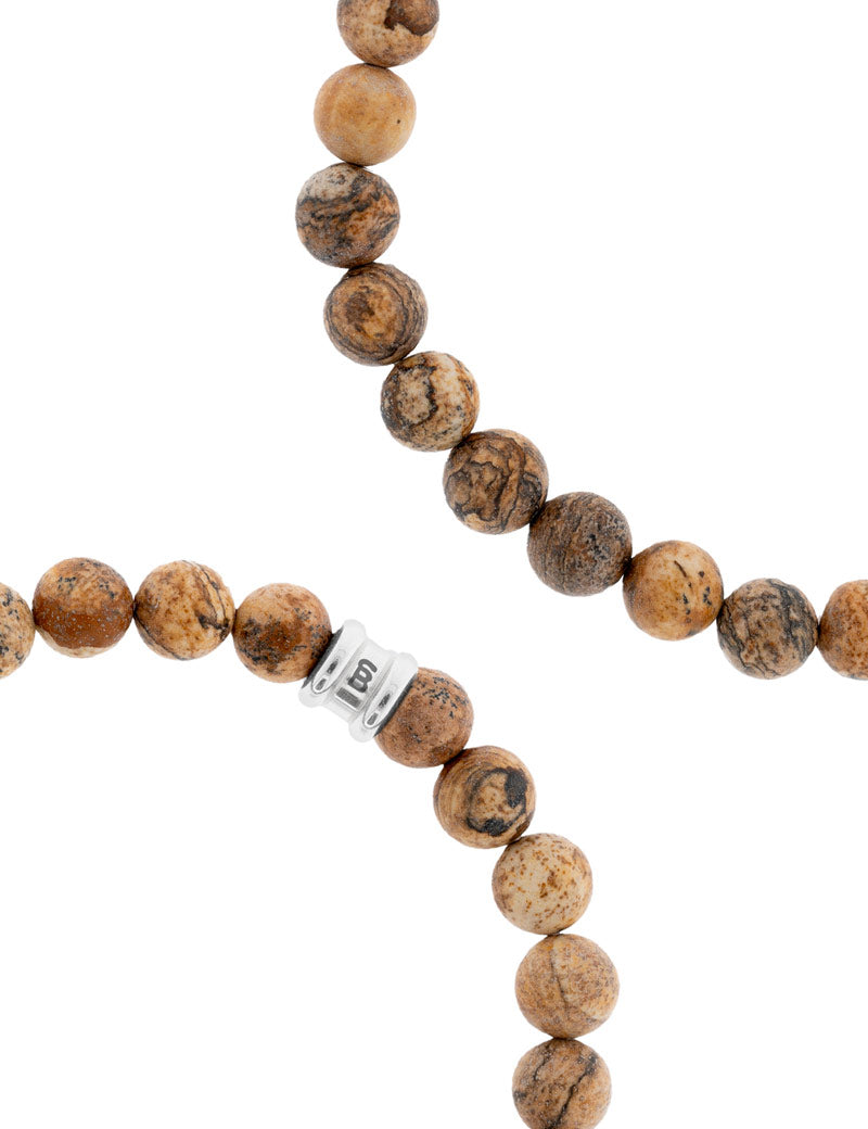 Steel & Barnett Stones Bracelet Basic Wood