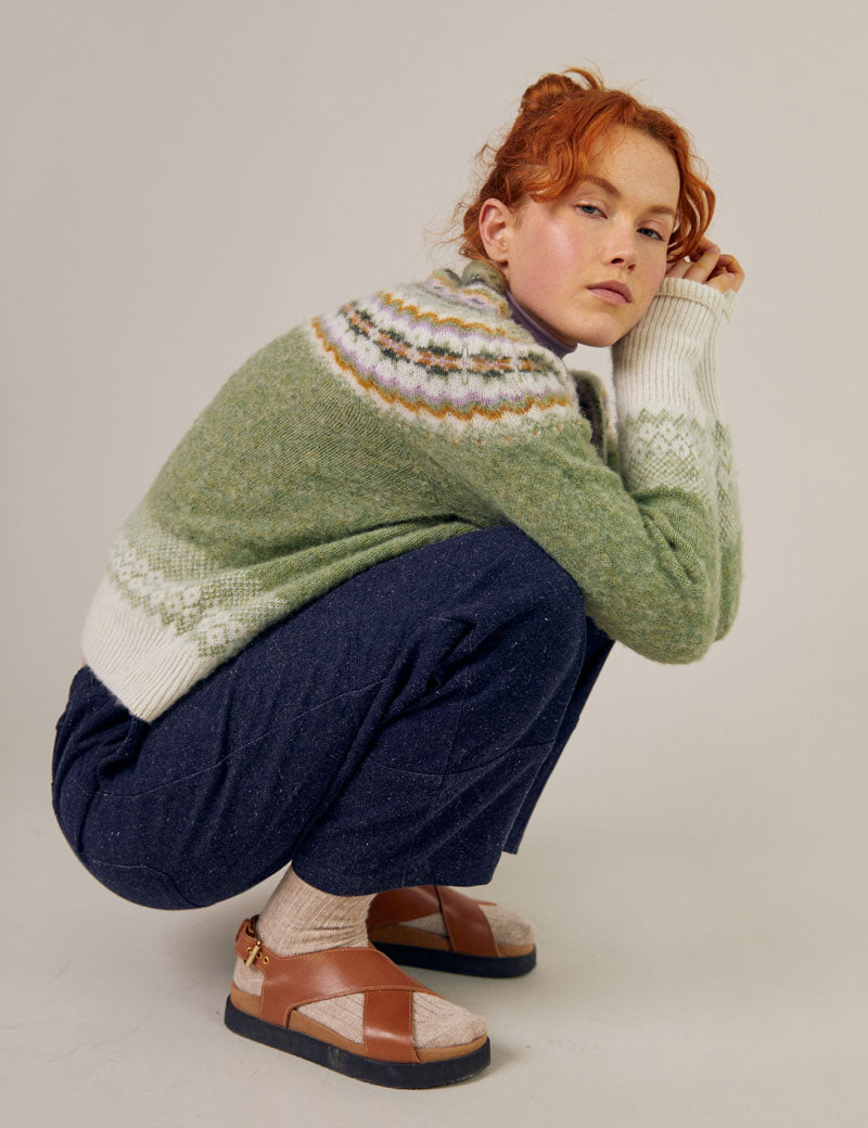 Sideline Bella Jumper Soft Green Mix