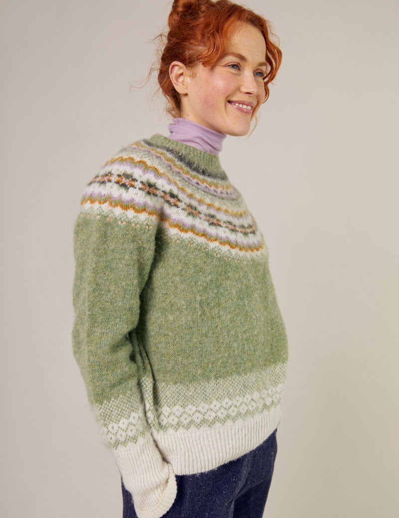 Sideline Bella Jumper Soft Green Mix