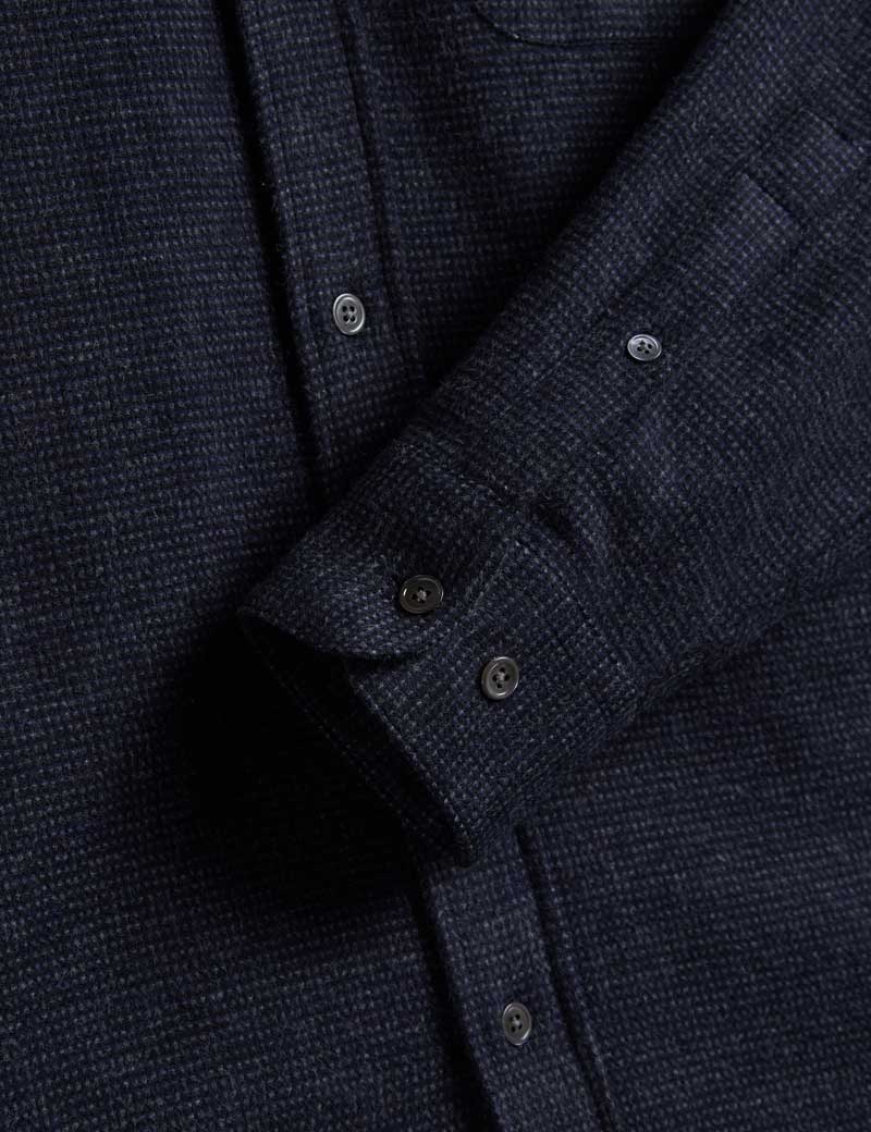 Portuguese Flannel Sounds Micro Check Shirt Grey