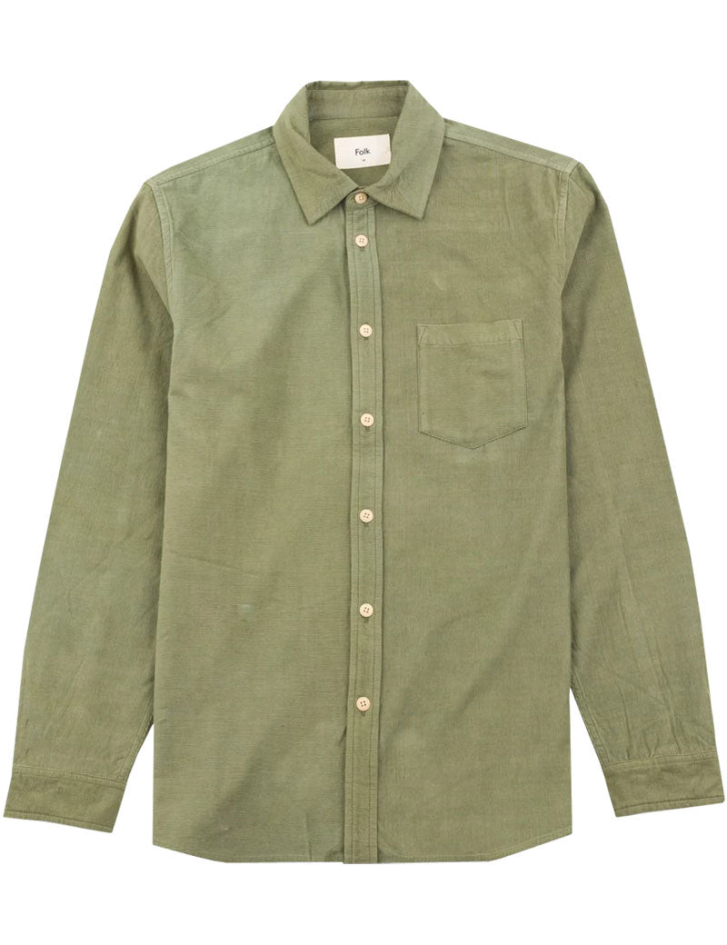 Folk Direction Babycord Shirt Olive