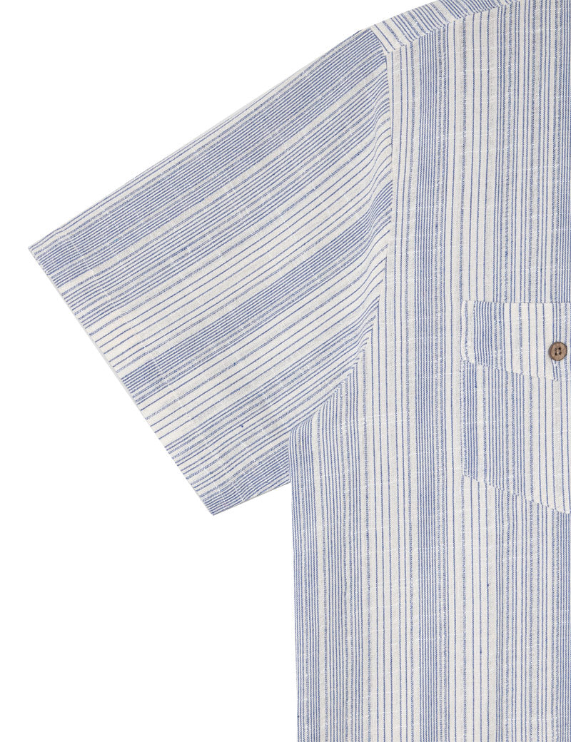 Stan Ray Mexicali Short Sleeve Shirt Blue Stripe SLeeve 