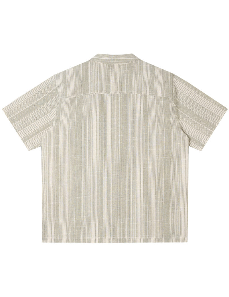 Stan Ray Mexicali Short Sleeve Shirt Green Stripe Back View