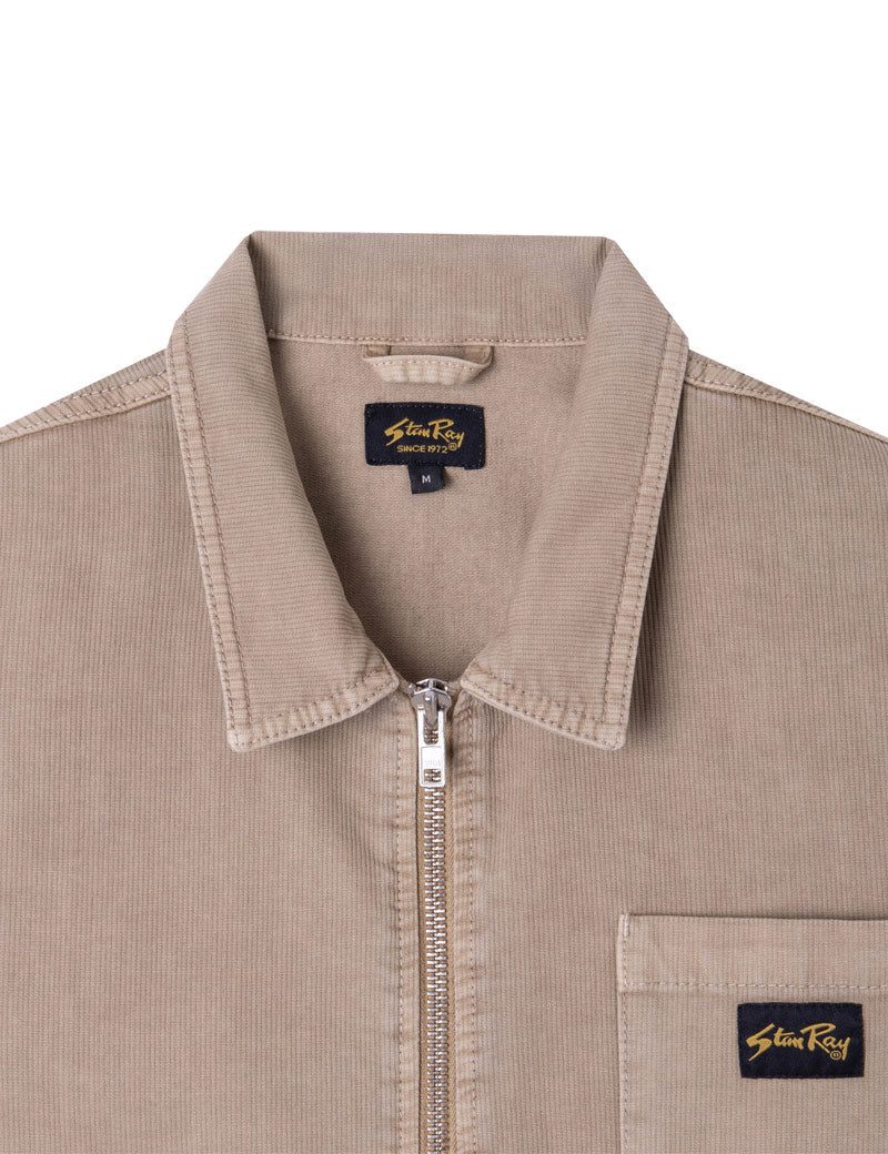Stan Ray Zip Shirt Eucalyptus Bedford Cord Collar & Pocket Detail