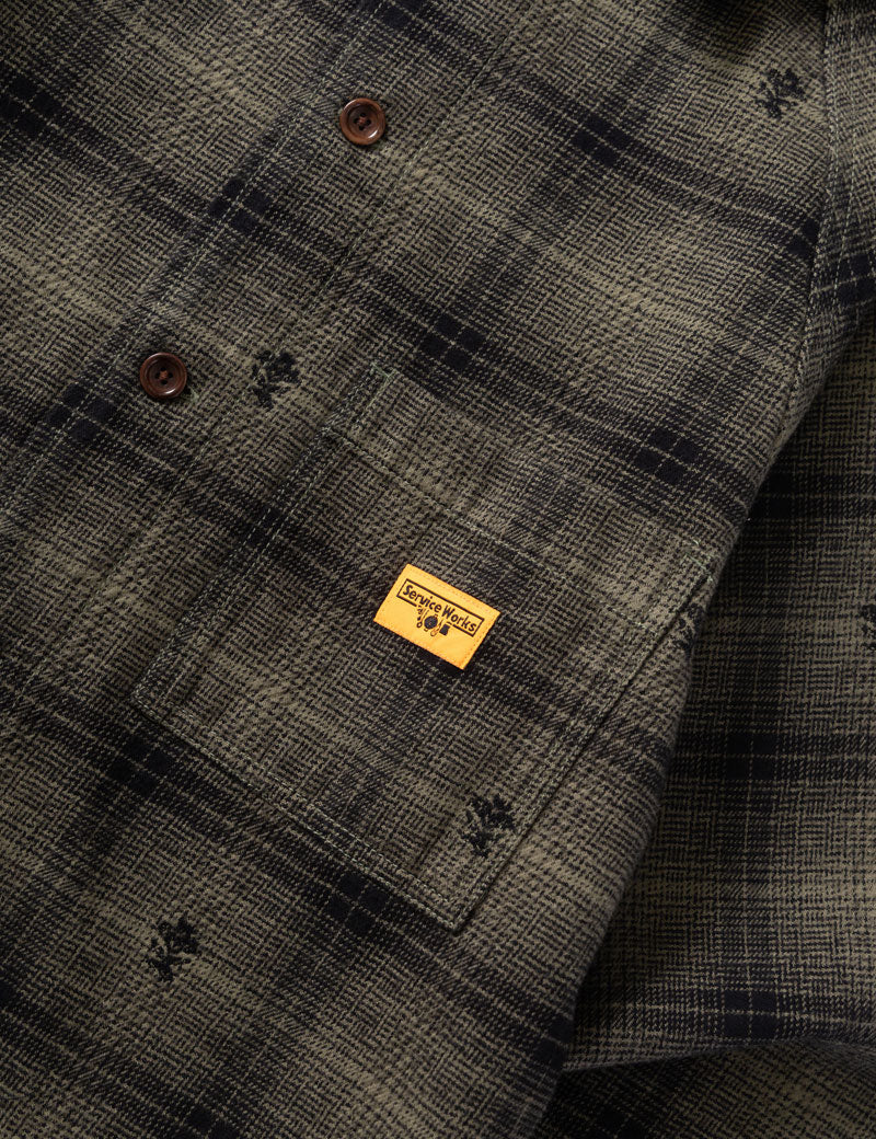Service Works Thistle Plaid Front Of House Jacket Olive