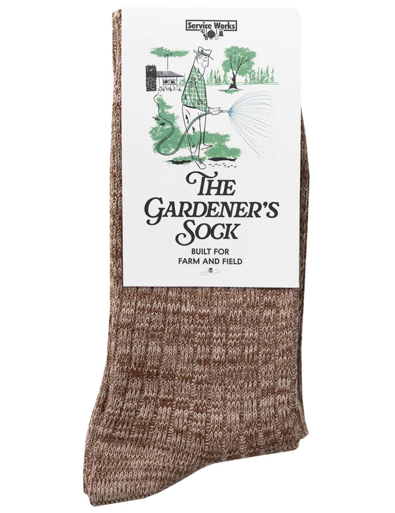 Service Works The Gardeners Sock Brown Packaged