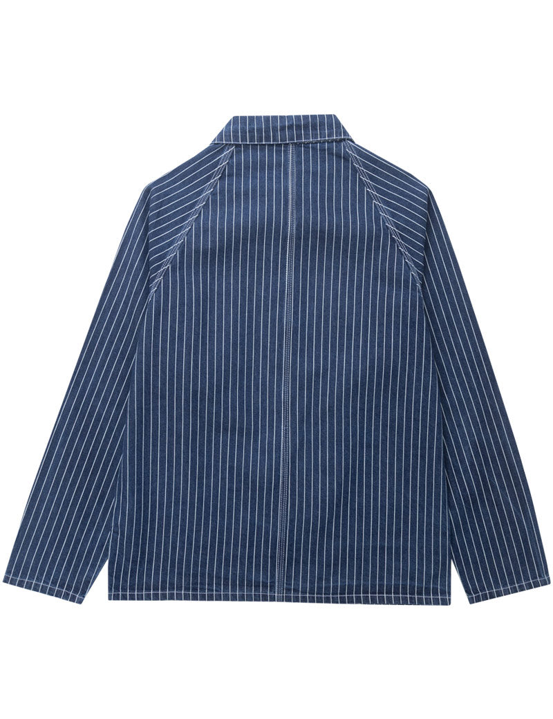Service Works Pinstripe Denim Coverall 2.0 Indigo Back 