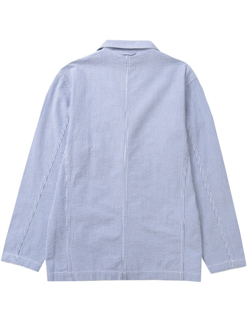 Service Works Seersucker Server Suit Jacket Navy Stripe Back