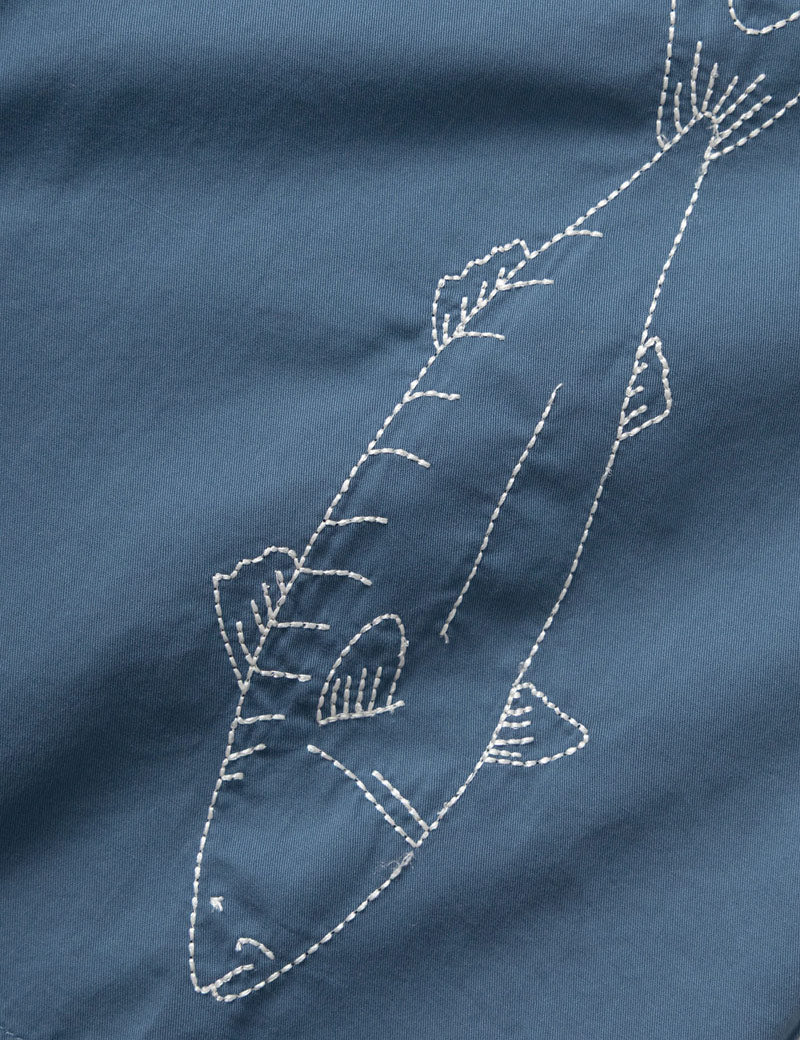 Service Works Mackerel Shirt Slate Embroidered 