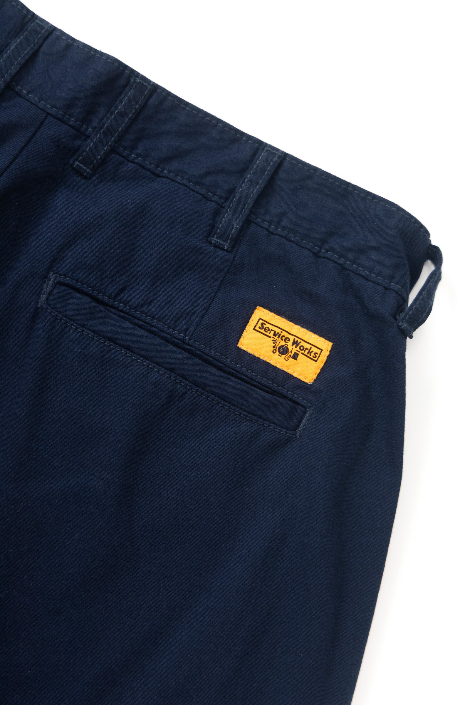 Service Works Twill Part Timer Pant Dark Navy Label Detail