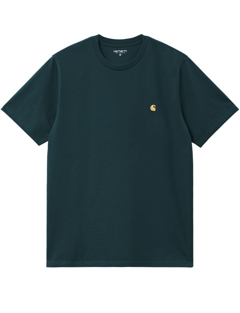 Carhartt Wip Chase Short Sleeve T-Shirt Duck Blue Gold