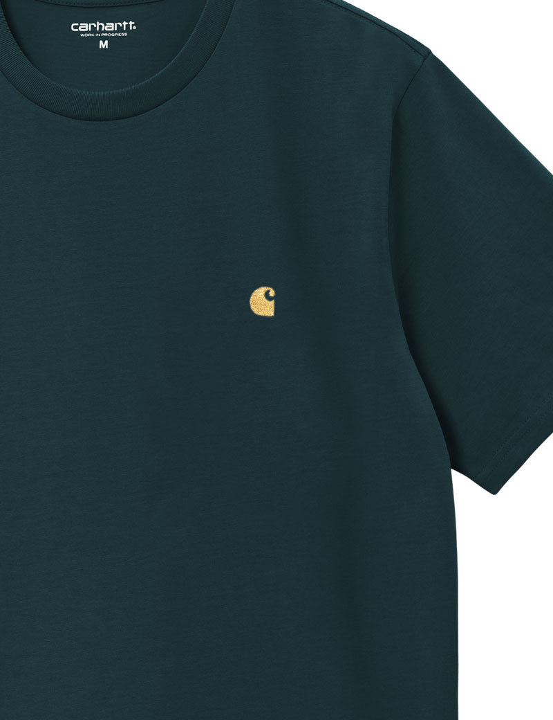 Carhartt Wip Chase Short Sleeve T-Shirt Duck Blue Gold