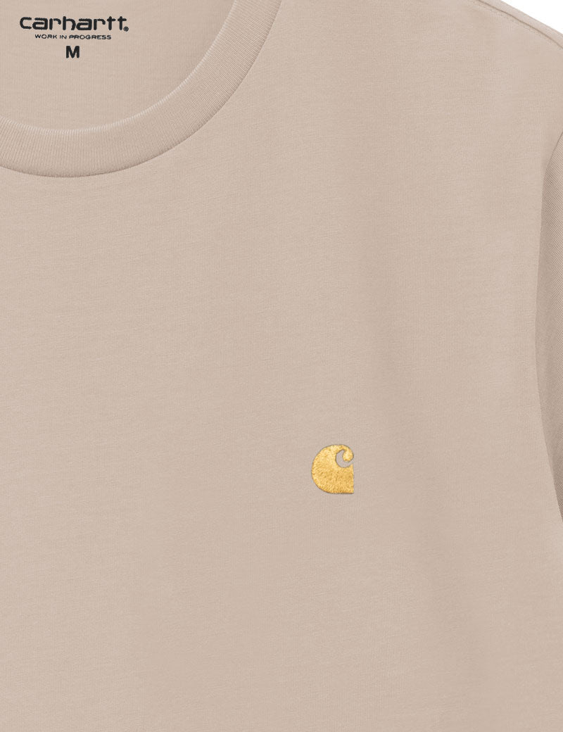 Carhartt Wip Chase Short Sleeve T-Shirt Fleur De Sel Gold