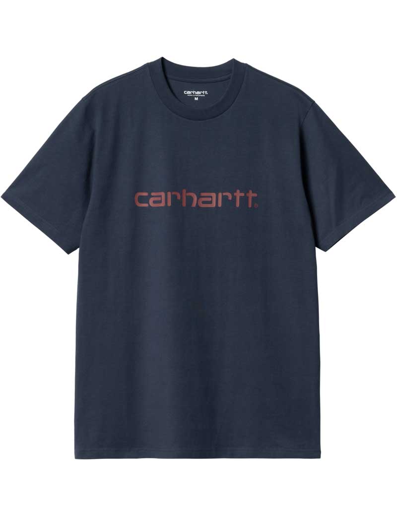 Carhartt WIP Script Short Sleeve T-Shirt Air Force Blue Malbec