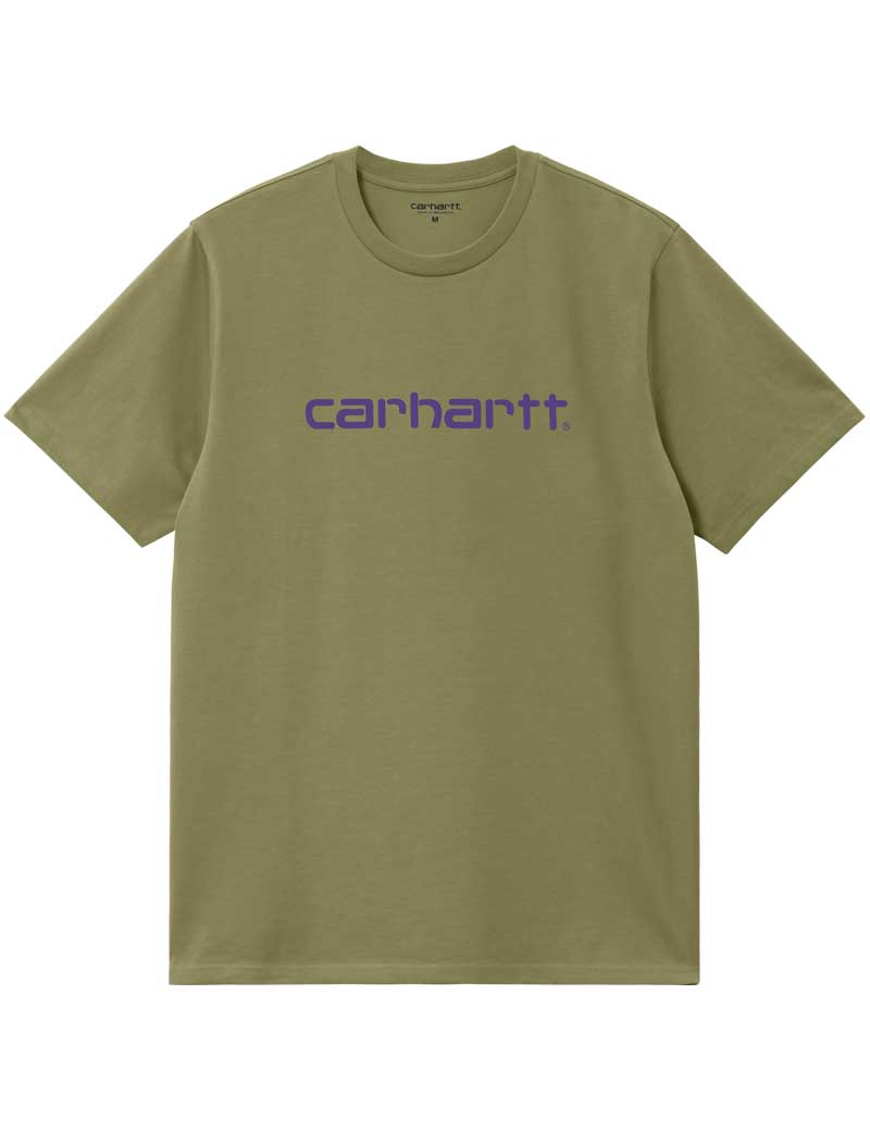 Carhartt Wip Script Short Sleeve T-Shirt Capulet Aura