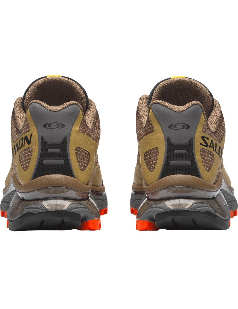 Salomon XT-4 OG GTX GORE-TEX Trainers Coyote Brown, Willow & Dragon Fire Heel View
