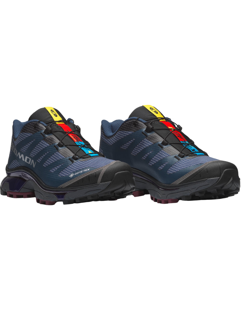Salomon XT-4 OG GTX GORE-TEX Trainers Spellbound, Maritime Blue & Maroon Banner Angled View