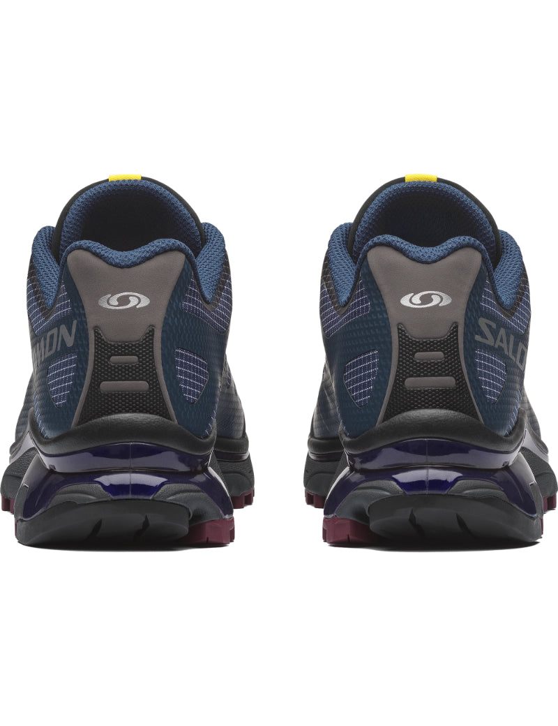 Salomon XT-4 OG GTX GORE-TEX Trainers Spellbound, Maritime Blue & Maroon Banner Heel View