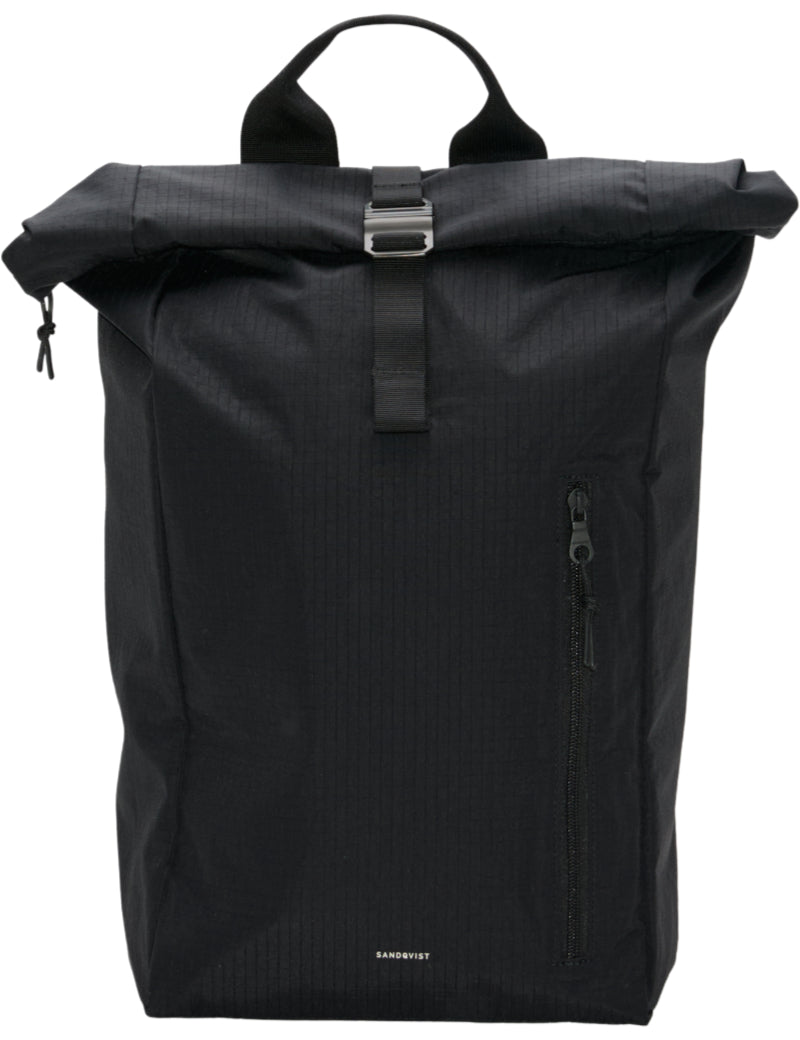 Sandqvist Grid Rolltop Backpack Black Front