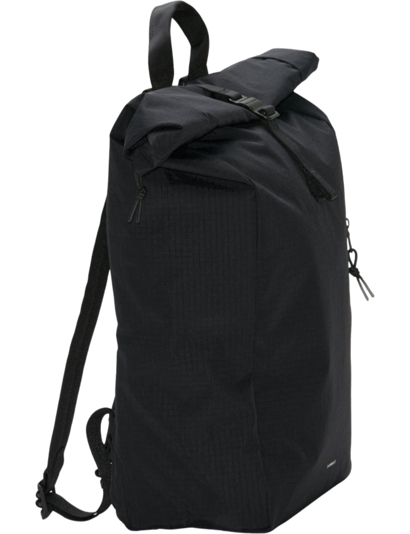 Sandqvist Grid Rolltop Backpack Black Front Angle