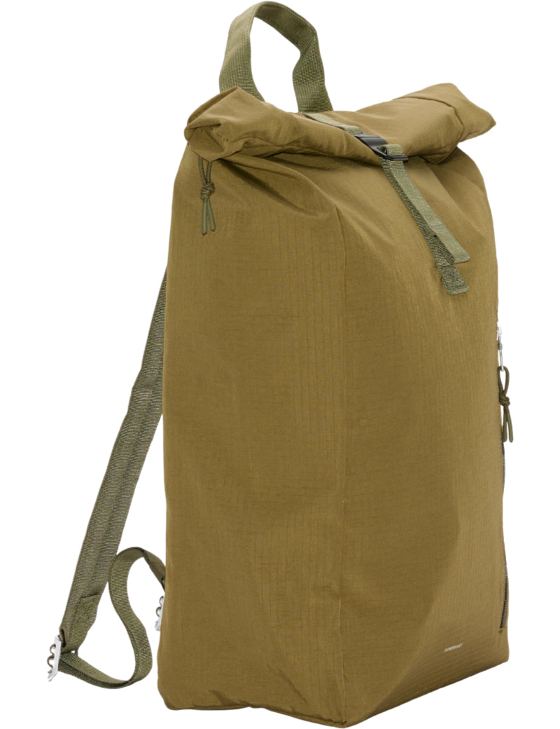 Sandqvist Grid Rolltop Backpack Olive Front Angle