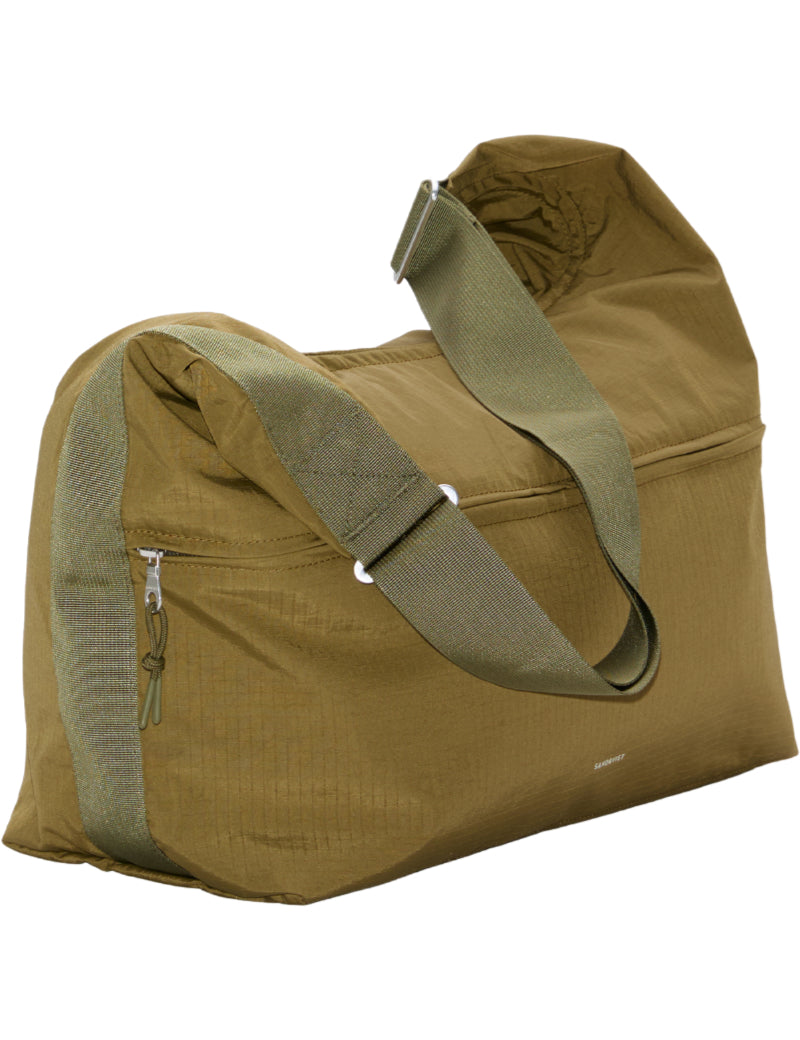 Sandqvist Grid Shoulder Bag Olive Side Angle