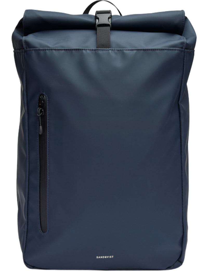 Sandqvist Stream Rolltop Backpack 14" Navy Front